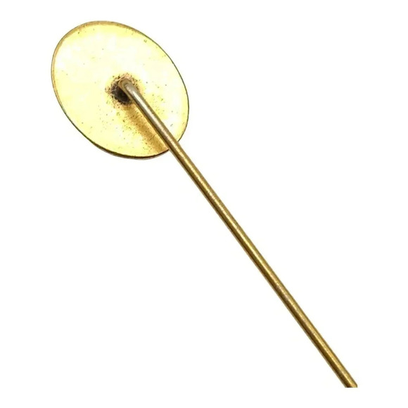 Art Nouveau Engraveable Engraved Metal Gold Tone Vintage Stick Pin - Picture 3 of 5